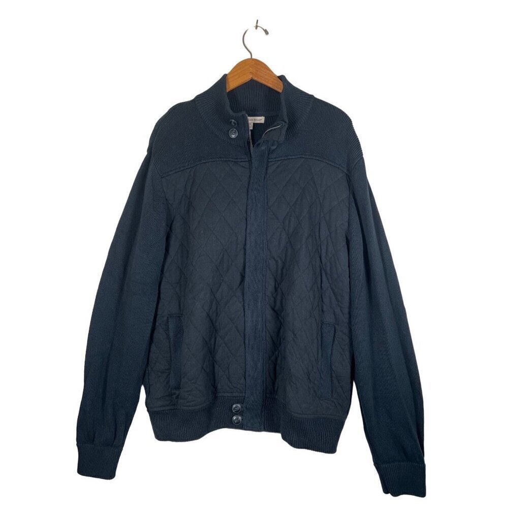 Vintage Y2K Chatham Road Mens Size XXL Black Zip Sweater Cardigan Padded Bodice‎